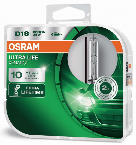 OSRAM D1S 35W Ultra Life 10 Jahre Garantie Set - 2 Stück